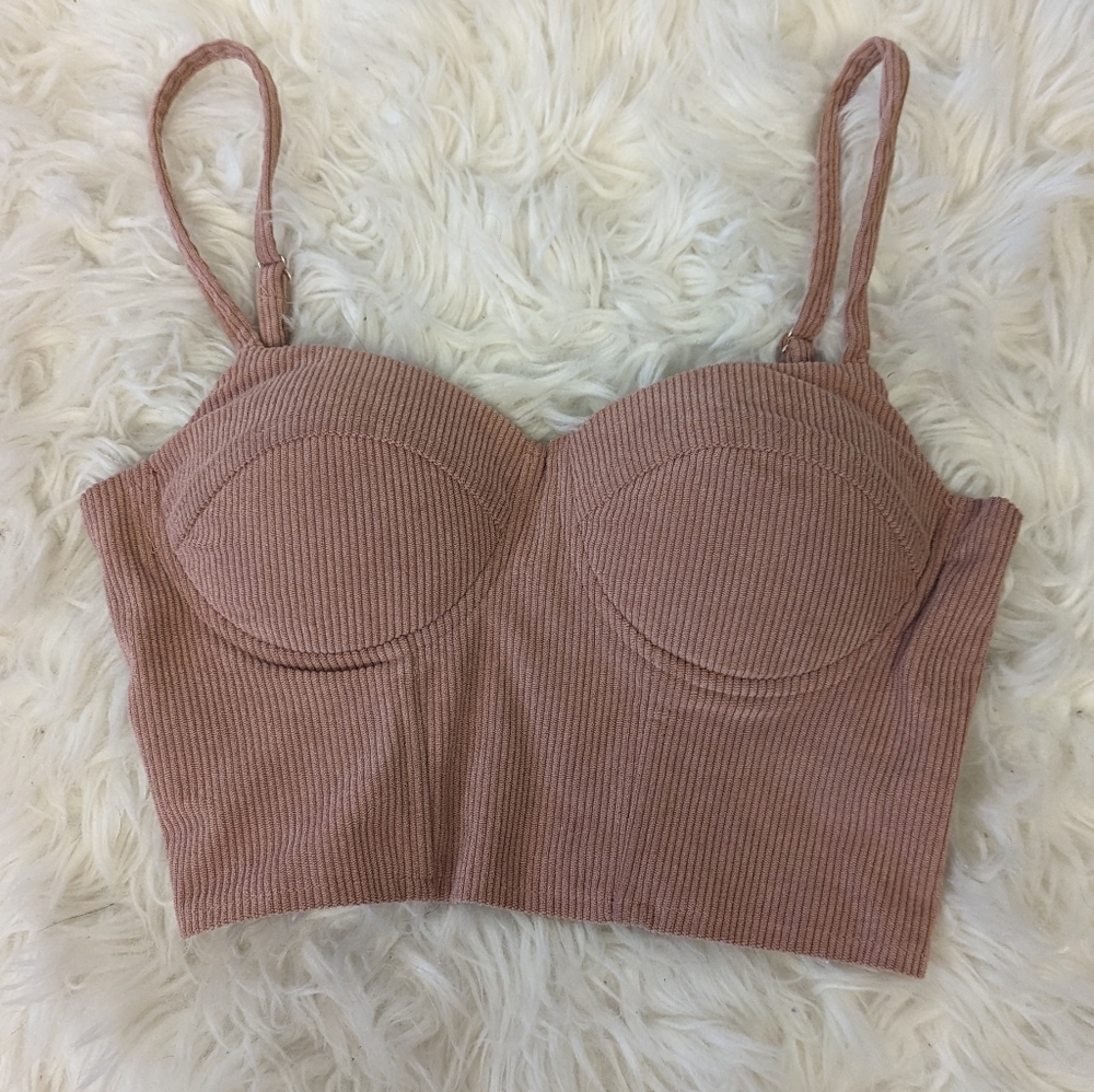 Dusty rose pink crop top